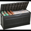 Rimax 61 gal Plastic Patio Storage Deck Bench, Brown 10011